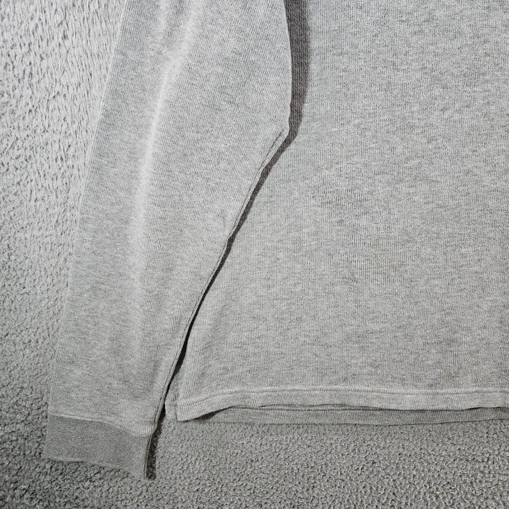 J. Crew Mens Large Gray 100% Cotton Mock Neck Snap Button Pullover Sweater
